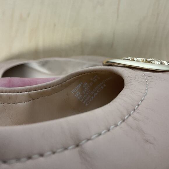 Coach Women's Bailey Smooth Leather Slip On Ballet Flats in Beechwood Size 38.5 - Picture 3 of 11